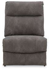 Ashley Furniture Next-Gen DuraPella Power Reclining Sectional with plush cushions and modern design, shown head-on view.