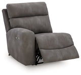 Ashley Furniture Next-Gen DuraPella power reclining sectional shown in an open angle view, showcasing plush cushions and modern design.