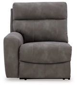 Ashley Furniture Next-Gen DuraPella Power Reclining Sectional with plush cushions and modern design, shown from a head-on angle.