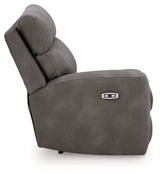 Ashley Furniture Next-Gen DuraPella Power Reclining Sectional with plush cushions and modern design, shown from the side view.