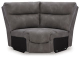 Ashley Furniture Next-Gen DuraPella Power Reclining Sectional with plush cushions and modern design, viewed head-on.
