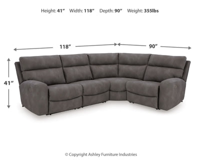 Ashley Furniture Next-Gen DuraPella power reclining sectional with plush cushions and modern design, shown in a living room setting