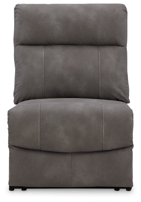 Ashley Furniture Next-Gen DuraPella power reclining sectional with plush cushions and modern design, shown from a front head-on view.