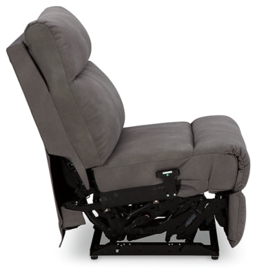 Ashley Furniture Next-Gen DuraPella power reclining sectional sofa with plush cushions and modern design, side view image.