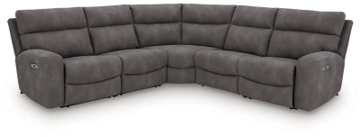 Ashley Furniture Next-Gen DuraPella power reclining sectional with plush cushions and modern design, shown in a closed position.