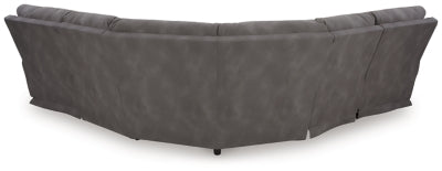 Ashley Furniture Next-Gen DuraPella Power Reclining Sectional with plush cushions and modern design, shown from the back view.