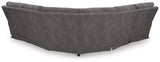 Ashley Furniture Next-Gen DuraPella Power Reclining Sectional with plush cushions and modern design, shown from the back view.