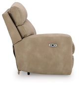 Ashley Furniture Next-Gen DuraPella Power Reclining Sectional with plush cushions and modern design, shown from the side view.