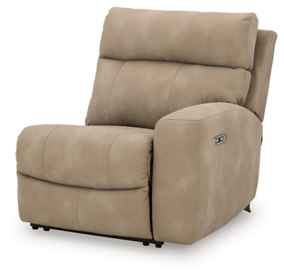 Ashley Furniture Next-Gen DuraPella Power Reclining Sectional shown from an angle, featuring plush cushions and modern design.