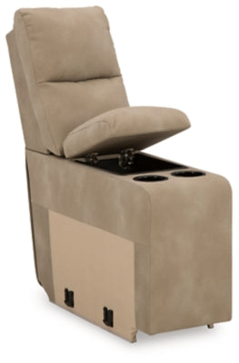 Ashley Furniture Next-Gen DuraPella power reclining sectional shown from an angled open view, featuring plush cushions and reclining seats.