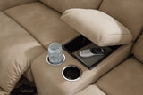 Detail view of Ashley Furniture Next-Gen DuraPella Power Reclining Sectional showing plush cushions and modern fabric upholstery.