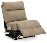 Ashley Furniture Next-Gen DuraPella Power Reclining Sectional shown from an angled open view, featuring plush cushions and reclining seats.