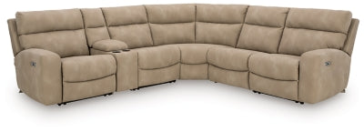 Ashley Furniture Next-Gen DuraPella power reclining sectional with plush cushions and a modern design, shown in a cozy living room setting.