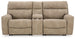 Ashley Furniture Next-Gen DuraPella power reclining sectional loveseat with built-in console, showing plush cushions and modern design.
