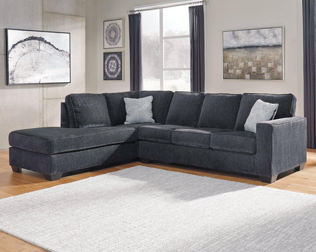 Ashley Furniture Altari sectional with chaise, featuring plush cushions and modern design for comfortable living room seating.