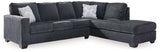 Ashley Furniture Altari sectional with chaise showing plush fabric, modern design, and spacious seating in a stylish living room setting.