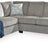 Ashley Furniture Altari sectional with chaise showing plush fabric, modern design, and spacious seating arrangement.