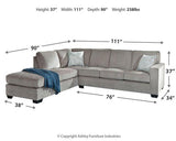 Ashley Furniture Altari sectional with chaise, featuring plush upholstery and contemporary design for comfortable living spaces.