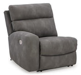 Next-Gen DuraPella Power Reclining Sectional Loveseat by Ashley Furniture, showing plush fabric, reclining seats, and modern sectional design.