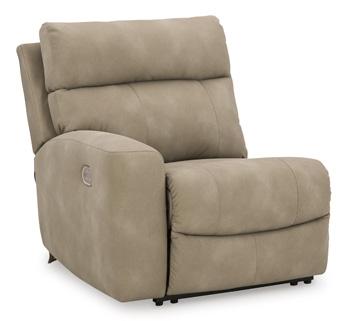 Next-Gen DuraPella power reclining sectional loveseat by Ashley Furniture showing plush fabric, reclining seats, and modern design.