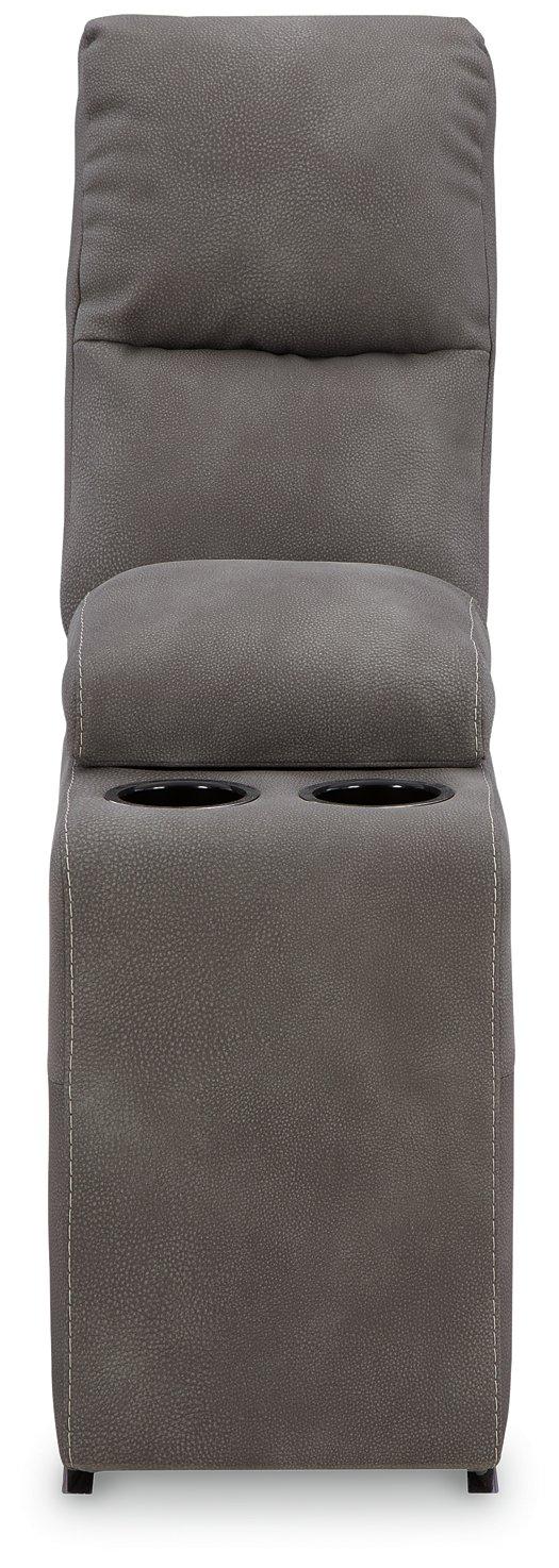 Ashley Furniture Next-Gen DuraPella power reclining sectional loveseat with built-in console, featuring plush cushions and modern design.