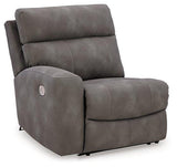 Ashley Furniture Next-Gen DuraPella Power Reclining Sectional Loveseat with built-in console, featuring plush cushions and modern design.