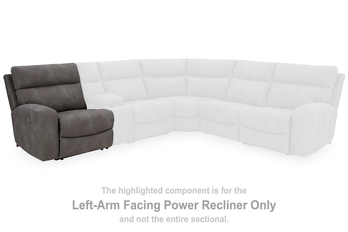 Ashley Furniture Next-Gen DuraPella power reclining sectional loveseat with console, featuring plush cushions and modern design.