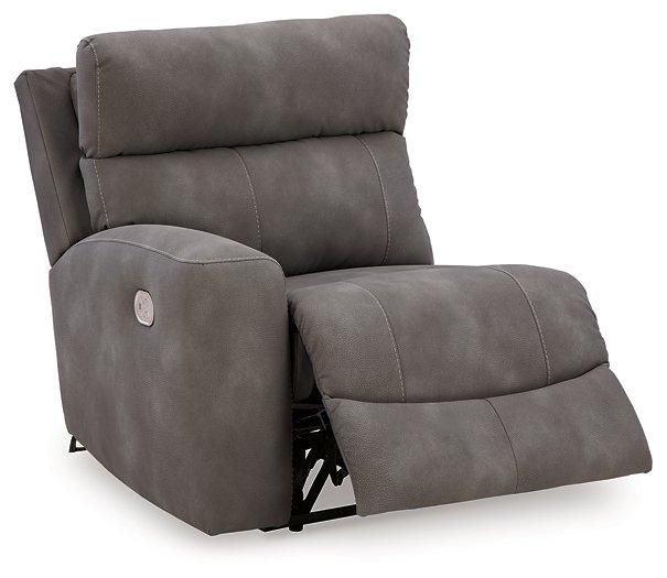 Ashley Furniture Next-Gen DuraPella power reclining sectional loveseat with console, featuring plush cushions and modern design.