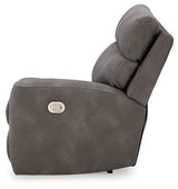 Ashley Furniture Next-Gen DuraPella power reclining sectional loveseat with console, featuring plush cushions and modern design.
