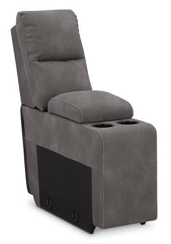 Ashley Furniture Next-Gen DuraPella power reclining sectional loveseat with built-in console, featuring plush cushions and modern design.