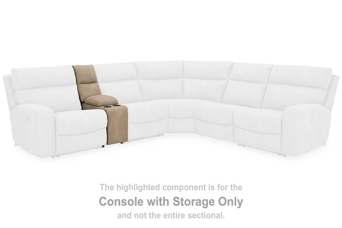 Ashley Furniture Next-Gen DuraPella power reclining sectional loveseat with console, featuring plush cushions and modern design.