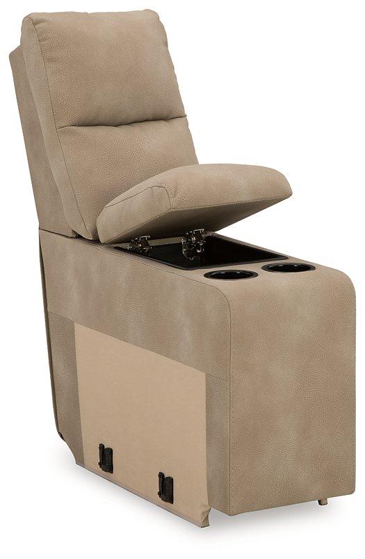 Ashley Furniture Next-Gen DuraPella power reclining sectional loveseat with built-in console, featuring plush cushions and modern design.