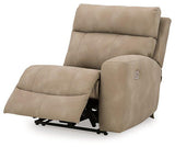Ashley Furniture Next-Gen DuraPella power reclining sectional loveseat with console, showing plush cushions and modern design.