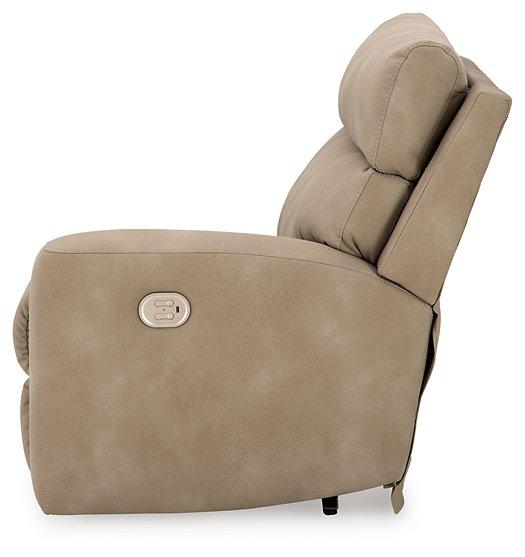 Ashley Furniture Next-Gen DuraPella Power Reclining Sectional Loveseat with built-in console, featuring plush cushions and modern design.