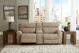 Ashley Furniture Next-Gen DuraPella power reclining sectional loveseat with console, featuring plush cushions and modern design.