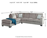 Altari sleeper sectional with chaise by Ashley Furniture, featuring a modern fabric design and plush cushions.