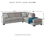 Altari Sleeper Sectional with Chaise by Ashley Furniture, shown with plush cushions and a modern design in a living room setting.