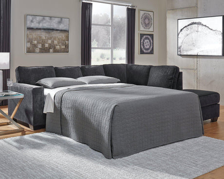 Ashley Furniture Altari Sleeper Sectional with Chaise, modern sectional sofa with a pull-out bed and spacious chaise lounge.