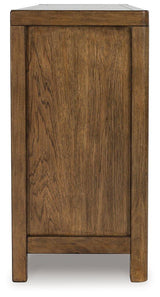 Cabalynn dining server by Ashley Furniture featuring a wooden finish, multiple storage compartments, and elegant design for dining rooms.