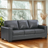 Ashley Furniture Torino Sleeper Sofa in gray fabric, featuring plush cushions and a convertible design for sleeping and sitting.