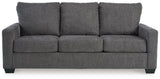 Ashley Furniture Rannis sofa sleeper showing a modern gray sleeper sofa with plush cushions and a pull-out bed feature.