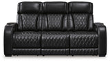 Ashley Furniture Boyington power reclining sofa with plush upholstery, showcasing its comfortable design and reclining feature.