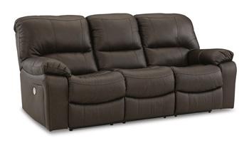 Ashley Furniture Leesworth power reclining sofa with plush cushions and a modern design, shown in a living room setting.