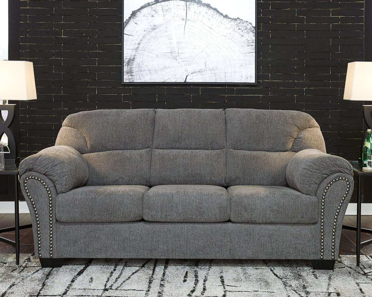 Allmaxx sofa by Ashley Furniture featuring plush cushions, modern design, and neutral fabric upholstery in a stylish living room setting.