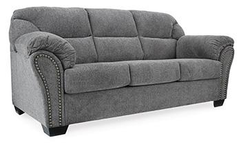 Ashley Furniture Allmaxx sofa with plush cushions and modern design, shown in a stylish living room setting.