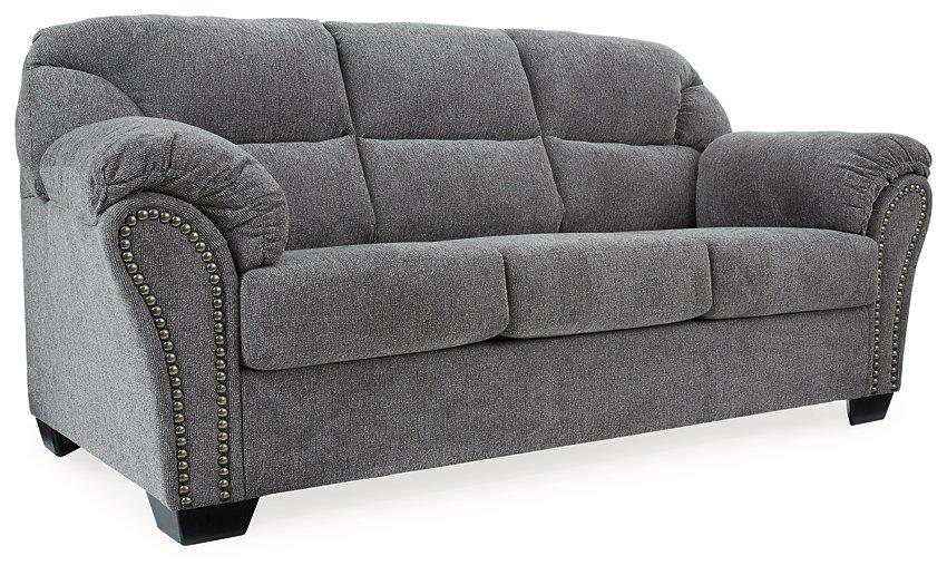 Ashley Furniture Allmaxx Sofa featuring plush cushions and modern design in a neutral fabric, perfect for living room comfort.
