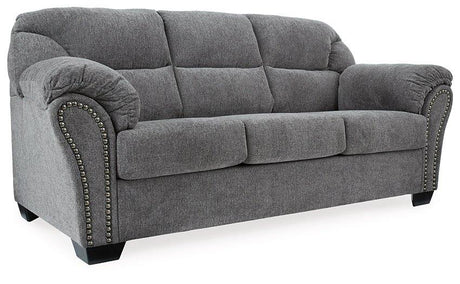 Ashley Furniture Allmaxx Sofa featuring plush cushions and modern design in a neutral fabric, perfect for living room comfort.