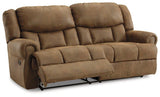 Ashley Furniture Boothbay reclining sofa with plush cushions and reclining features, shown in a cozy living room setting.