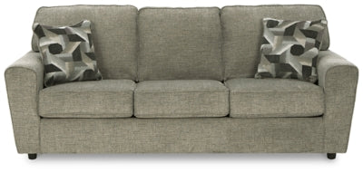 Ashley Furniture Cascilla sofa with plush cushions and neutral fabric, shown from a head-on angle.