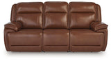 Healy Pier reclining sofa by Ashley Furniture with plush cushions and fabric upholstery, shown in a living room setting.